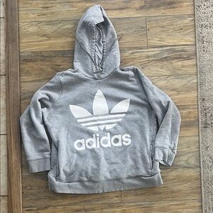 Adidas Gray Hoodie with White Logo